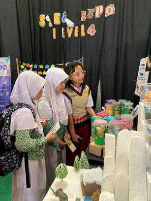 Siswa SD, Menjelaskan Magic Filter kepada Teman SD Lain, Hall Labschool Cibubur, STEAM Expo