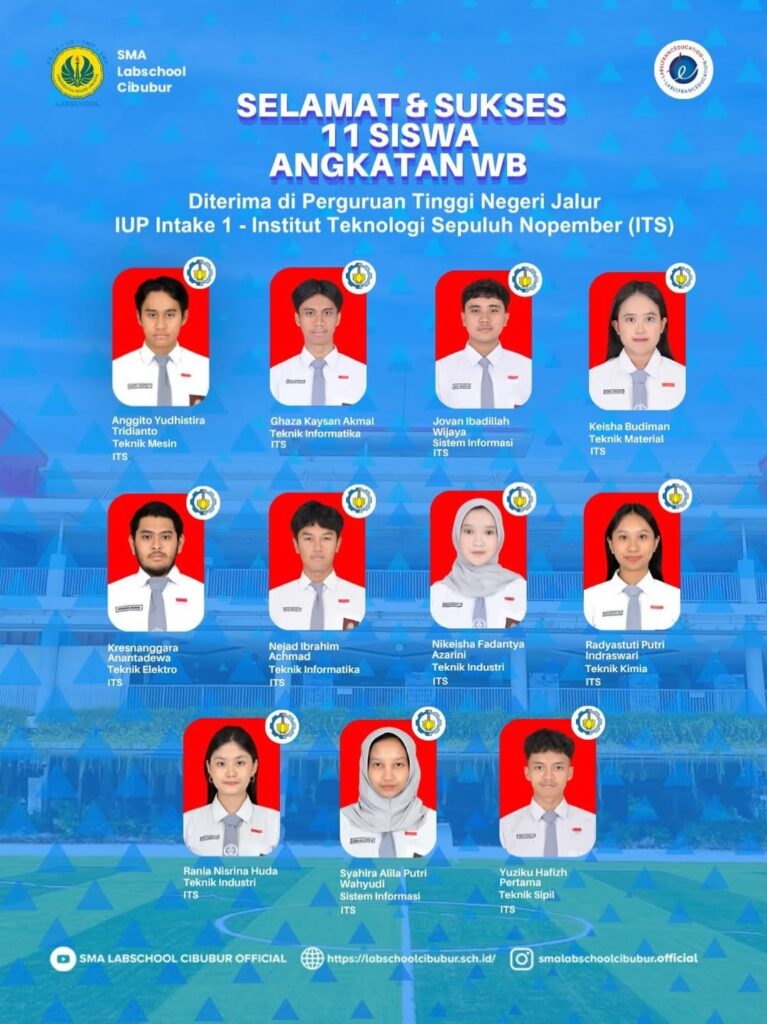 Siswa SMA Labschool Cibubur, Lolos IUP ITS, Sekolah Juara