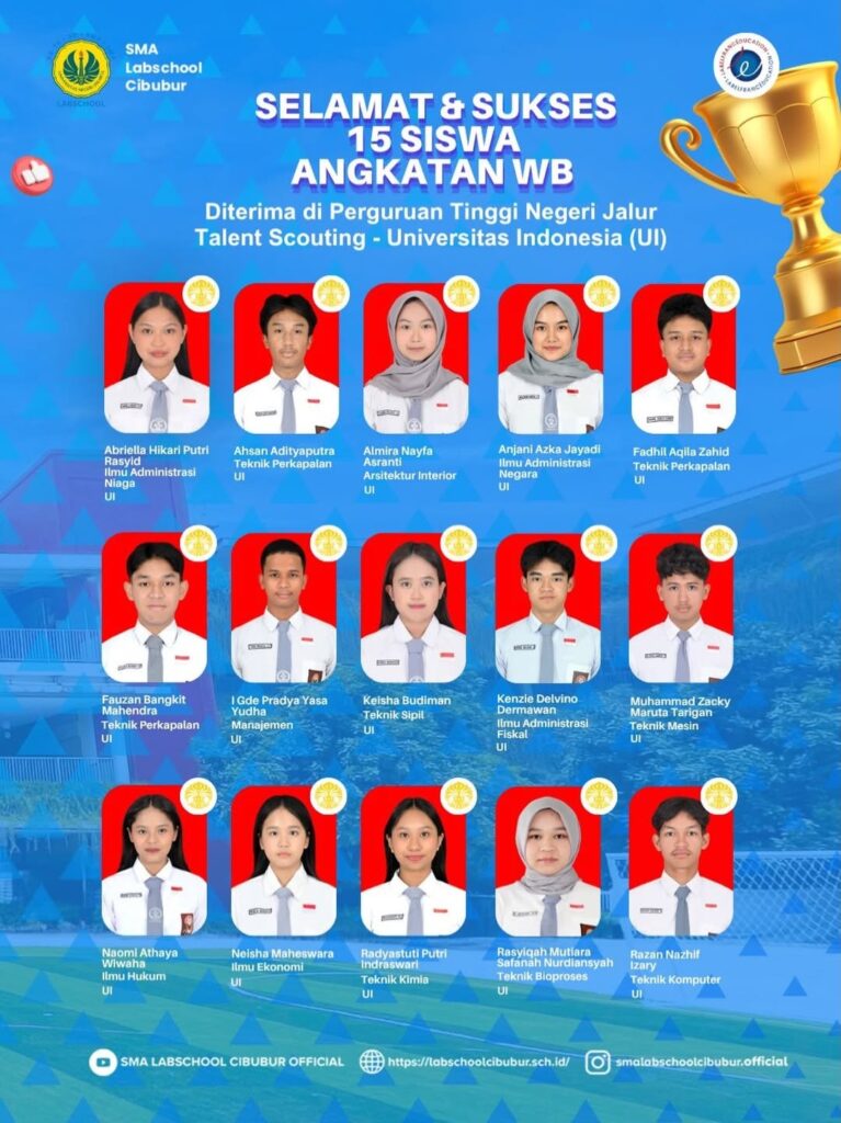 Siswa SMA Labschool Cibubur, Lolos Talent Scouting UI, Sekolah Juara